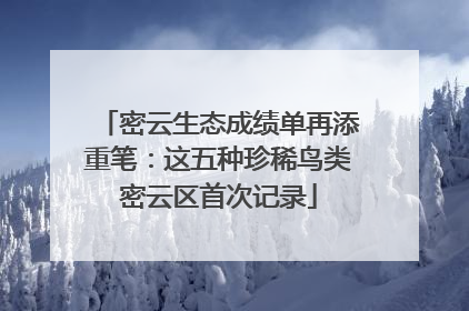 密云生态成绩单再添重笔：这五种珍稀鸟类密云区首次记录